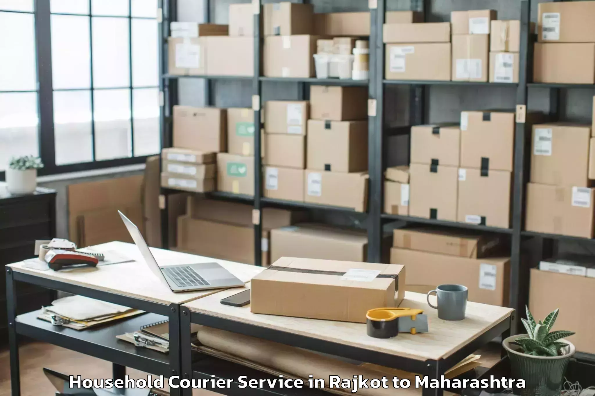 Book Rajkot to Shevgaon Household Courier Online